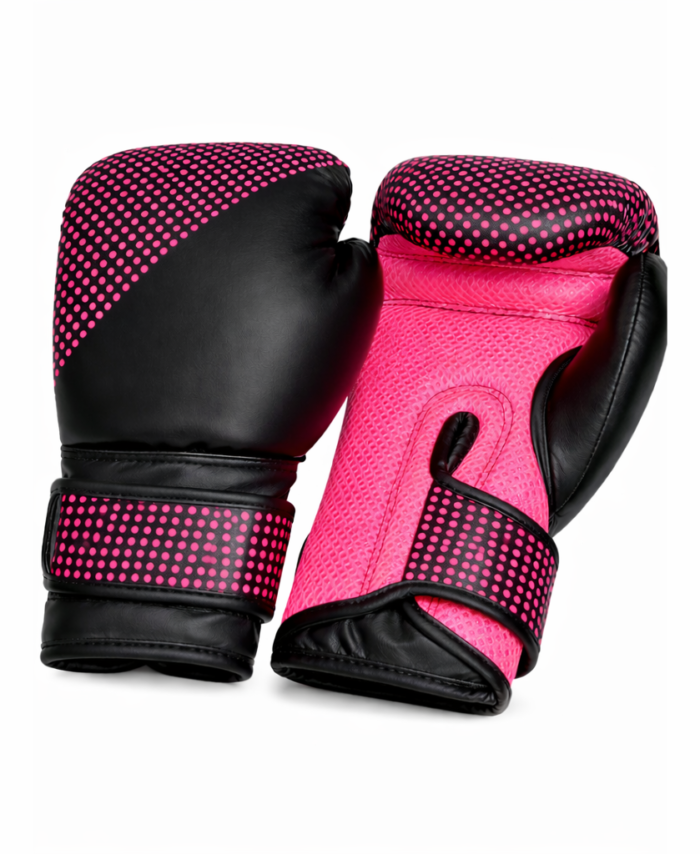 Professional Boxing Gloves in Pink & Black