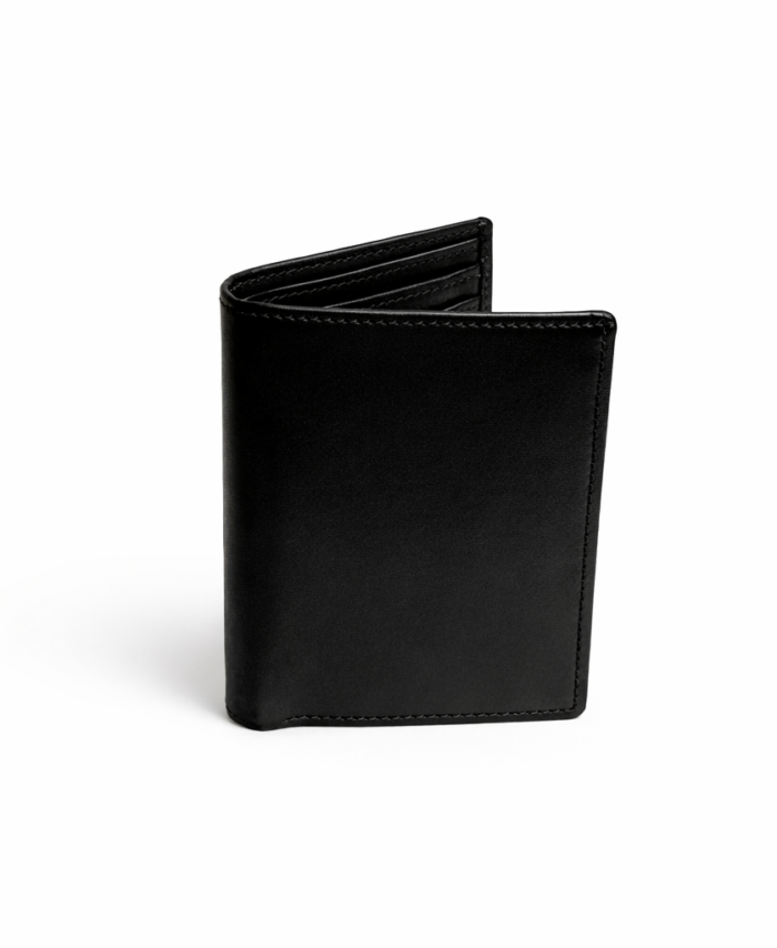 Classic Leather Mini Wallet – Black
