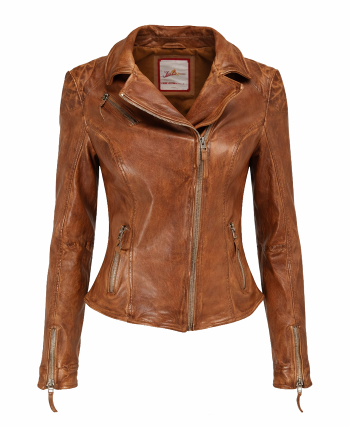 Classic Leather Jacket – Ladies – Light Brown