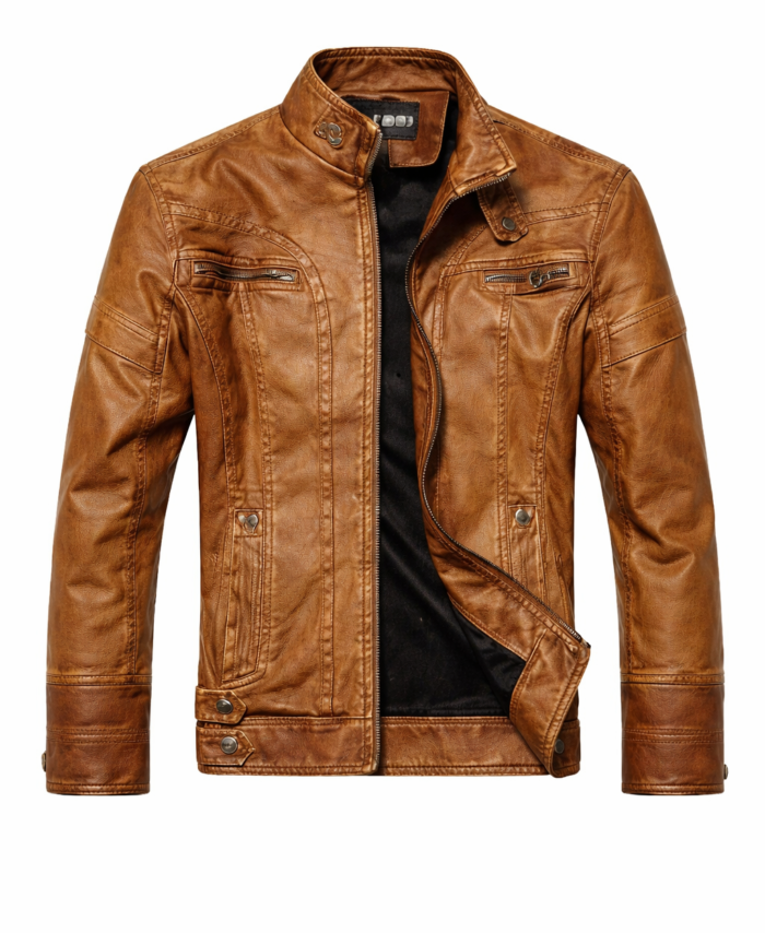 Classic Leather Jacket – Men – Light Brown