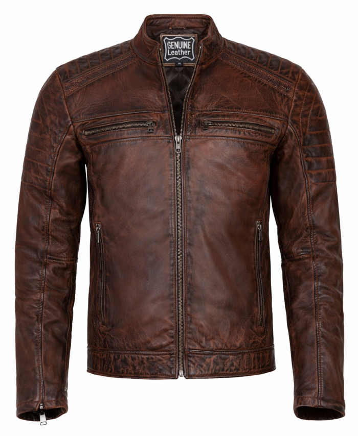 Classic Leather Jacket – Men – Dark Brown