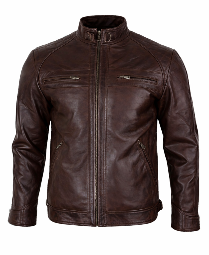 Classic Leather Jacket – Men – Blackish Dark Brown