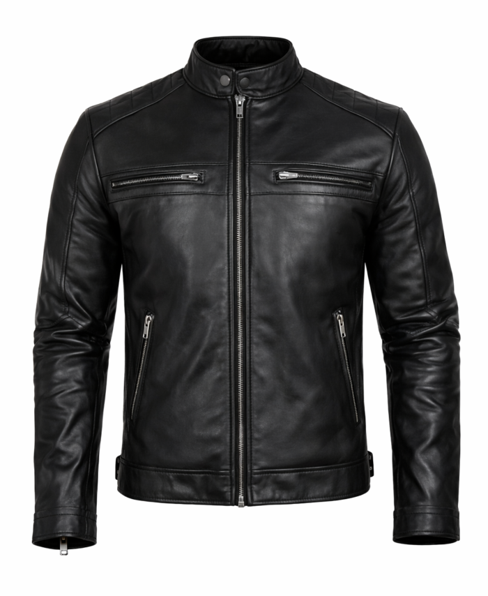 Classic Leather Jacket – Men – Black