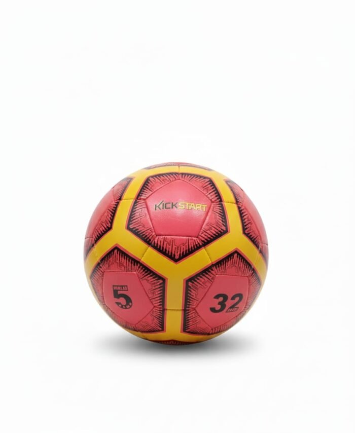 Premium Training Football – Durable Outdoor Soccer Ball for Practice & Matches (Red/Yellow)